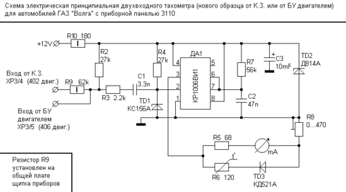 ТАХОМЕТР TX-193 от автомобилей ВАЗ-2103, ВАЗ-2106 на мотоцикл урал, днепр