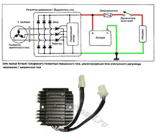 Схема регулятора напряжения на мотоцикл